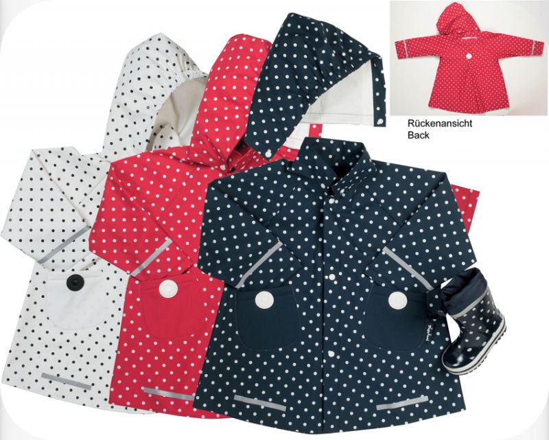 Playshoes Regenjacke Punkte wei&szlig; Gr&ouml;&szlig;e 104